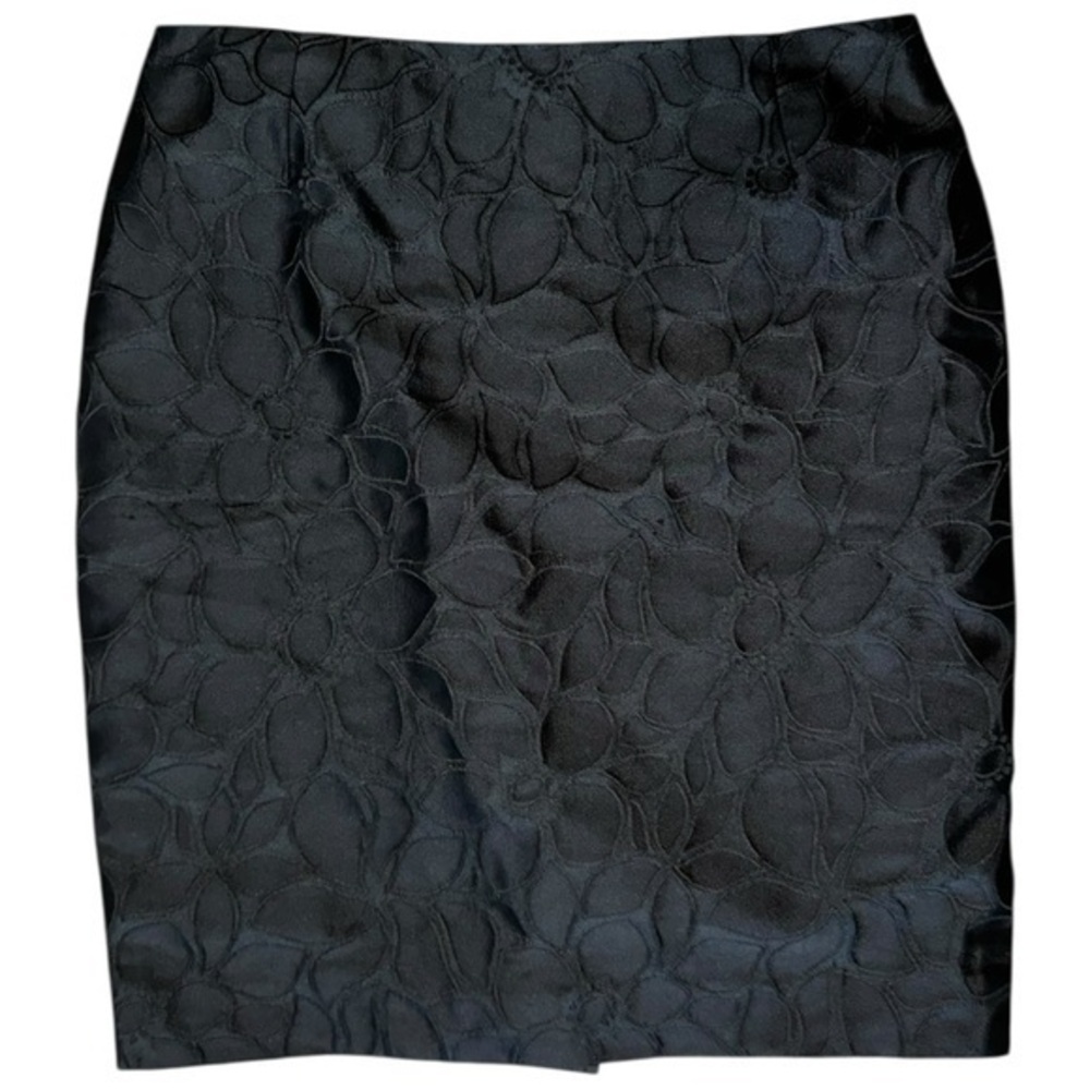 Escada Women’s Size 38 M Black Floral Jacquard Straight Pencil Skirt